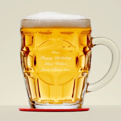 Personalised Message Dimple Pint Glass 
