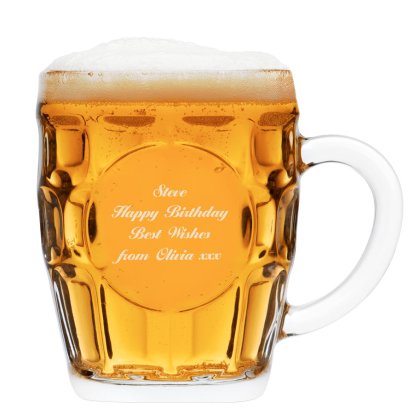 Personalised Message Dimple Pint Glass
