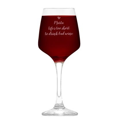 Personalised Message Elegance Wine Glass