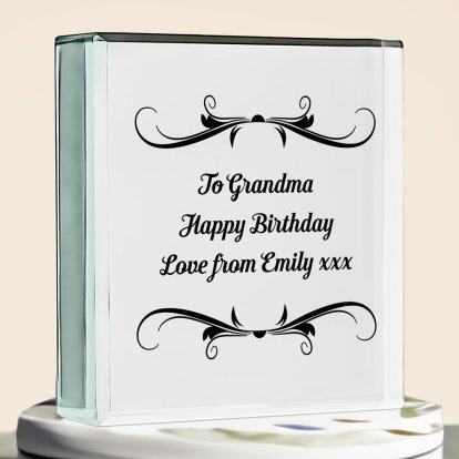 Personalised Message Glass Block