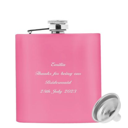 Personalised Message Pink Hip Flask