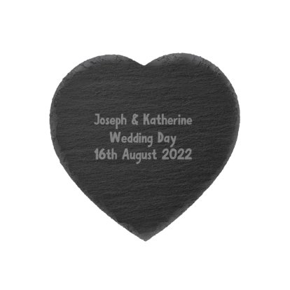 Personalised Message Slate Heart Coaster