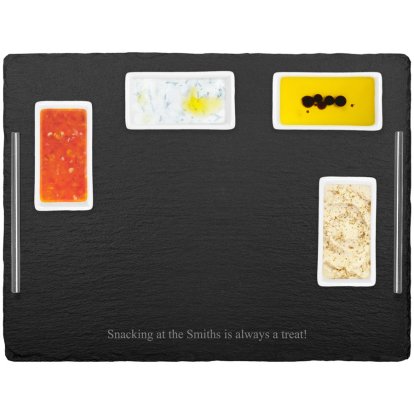 Personalised Message Slate Serving Tray with 4 Dishes