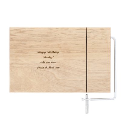 Personalised Message Wooden Cheese Board and Slicer