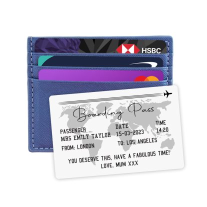 Personalised Metal Boarding Pass Keepsake Card