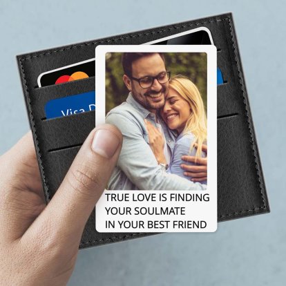 Personalised Metal Photo & Text Wallet or Purse Card Photo 2