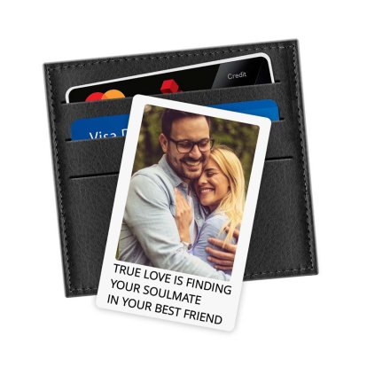 Personalised Metal Photo & Text Wallet or Purse Card