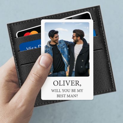 Personalised Metal Photo Wallet Card for Best Man