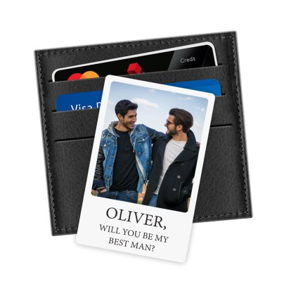 Personalised Metal Photo Wallet Card for Best Man