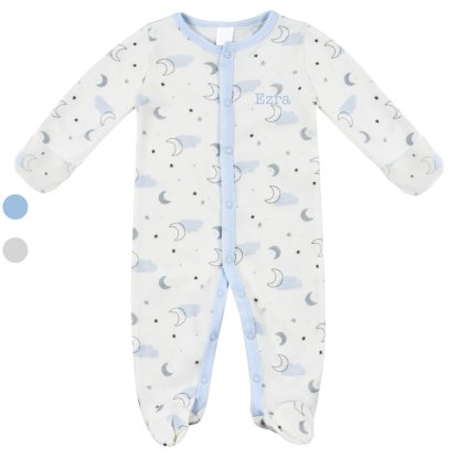 Personalised Midnight Baby Sleepsuit