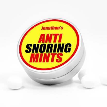 Personalised Mint Tin - Anti Snoring Mints 