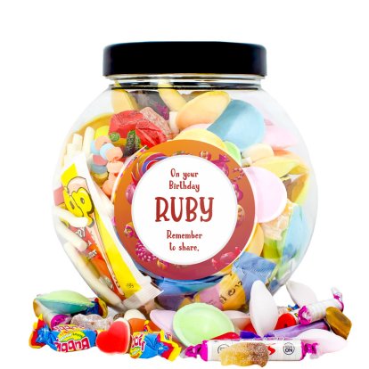 Personalised Mixed Retro Sweets Treat Jar