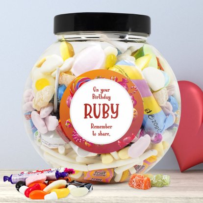 Personalised Mixed Retro Sweets Treat Jar Photo 3
