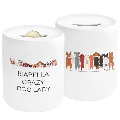 Personalised Money Box - Crazy Dog Lady
