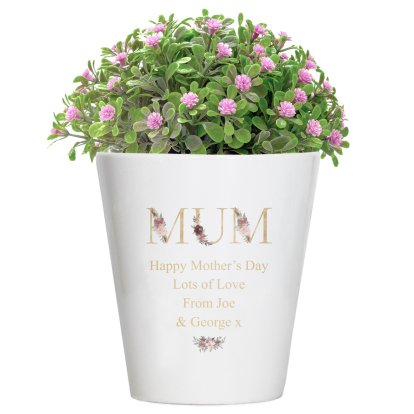 Personalised Mother's Day Ceramic Planter