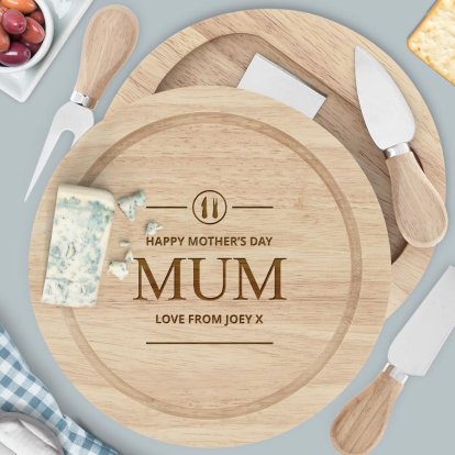 Personalised Mother's Day Cheeseboard Gift Set