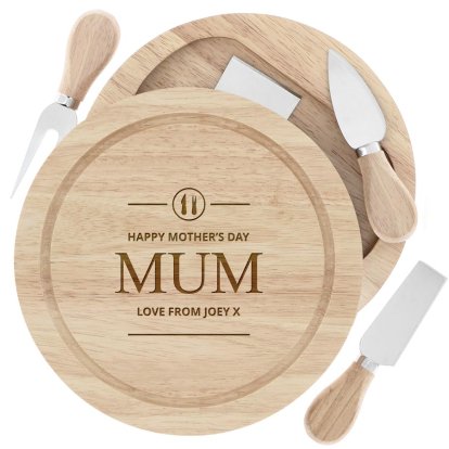 Personalised Mother's Day Cheeseboard Gift Set Photo 2