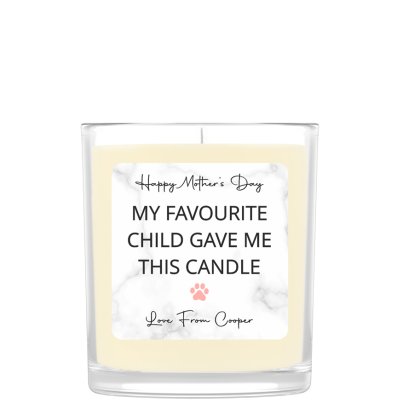 Personalised Mother's Day Dog Mum Candle