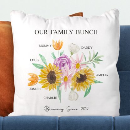 Personalised Mother's Day Family Bunch Cushion