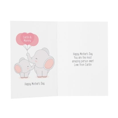 Personalised Mother's Day Message Card - Elephants Never Forget