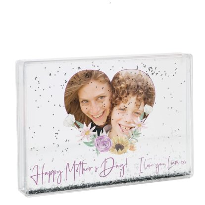 Personalised Mother's Day Photo Glitter Block