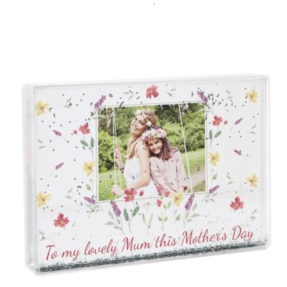 Personalised Mother's Day Silver Glitter Block