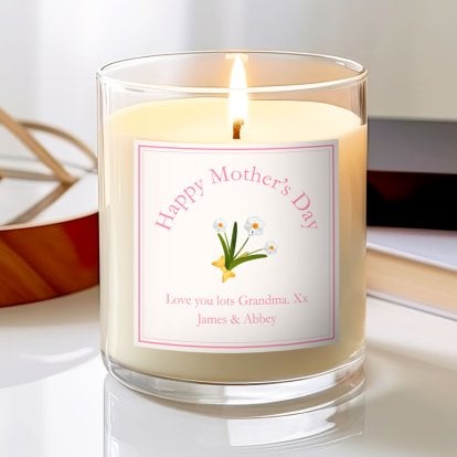 Personalised Mother's Day Scented Candle - Posie Design