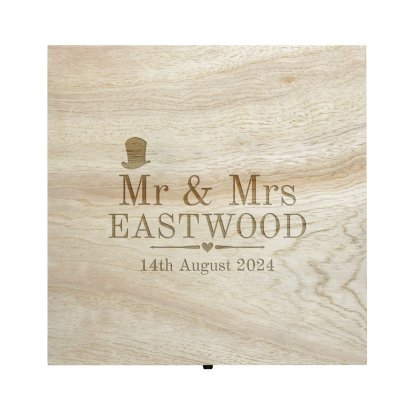 Personalised Mr and Mrs Wooden Box - Decorative Wedding