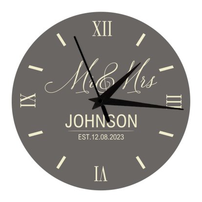 Personalised Mr & Mrs Clock for Wedding Couples