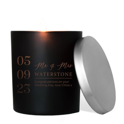 Personalised Mr & Mrs Scented Candle for Weddings