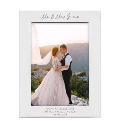 Personalised Mr & Mrs Silver Plated Photo Frame