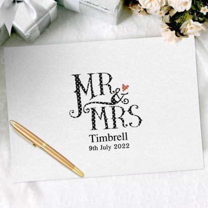 Personalised Mr & Mrs Wedding Guest Book 
