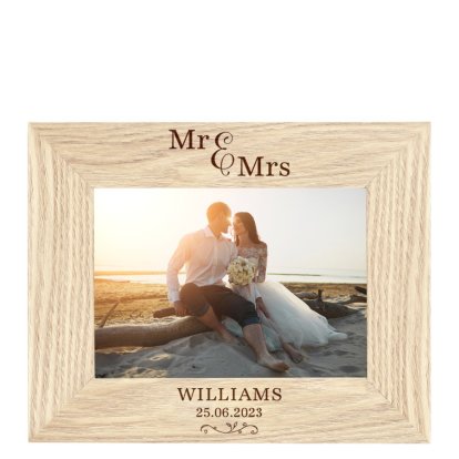 Personalised Mr & Mrs Wedding Photo Frame