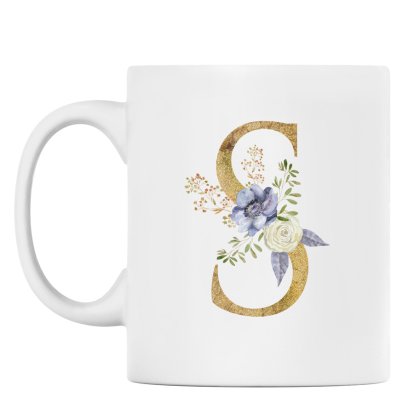 Personalised Mug - Floral Initial 