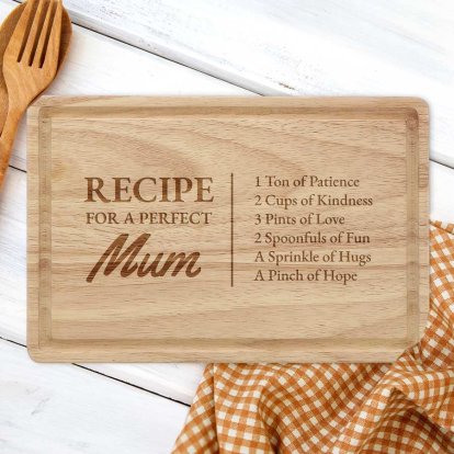 Personalised Mum's Perfect Recipe Chopping Board