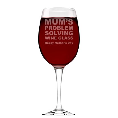 Personalised Mum's Problem Solving Wine Glass