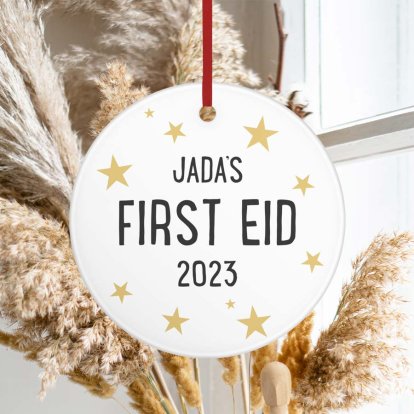 Personalised My 1st Eid Mubarak Round Decoration