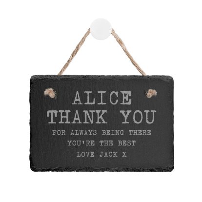Personalised Natural Slate Sign - Thank You