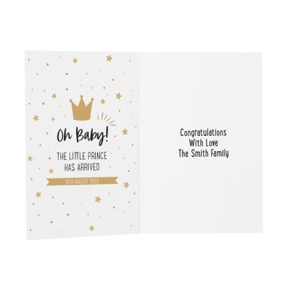 Personalised New Baby Message Card - Little Prince