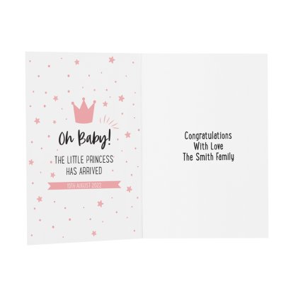 Personalised New Baby Message Card - Little Princes