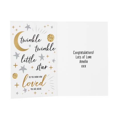 Personalised New Baby Message Card - Little Star