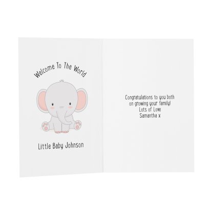 Personalised New Baby Message Card - Welcome to World