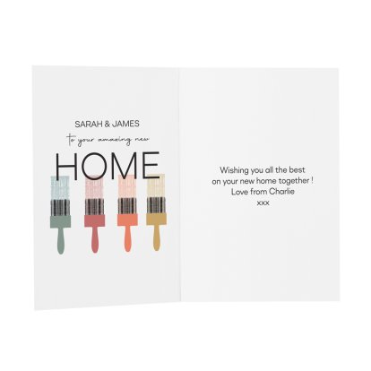 Personalised New Home Message Card - Paint Brushes