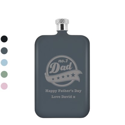 Personalised No.1 Dad Mini Wallet Hip Flask