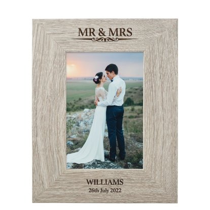Personalised Nordic Photo Frame - Classic Mr & Mrs
