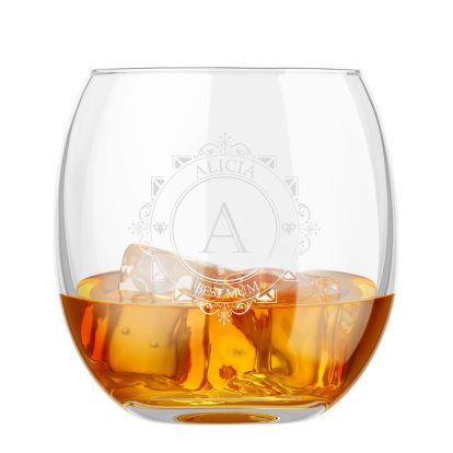 Personalised Old Fashioned Tumbler - Decorative Initial