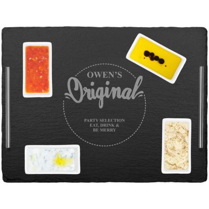 Personalised Original Slate Serving Tray with 4 Dishes