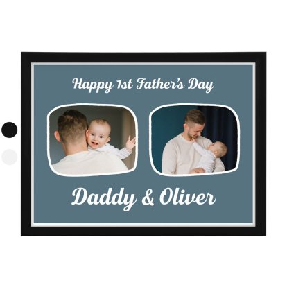 Personalised Our 1st Father's Day Photo Print Black 2