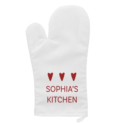 Personalised Oven Glove - Hearts