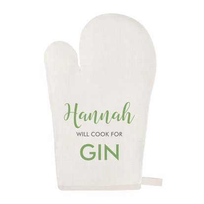 Personalised Oven Glove - Will Cook For Gin